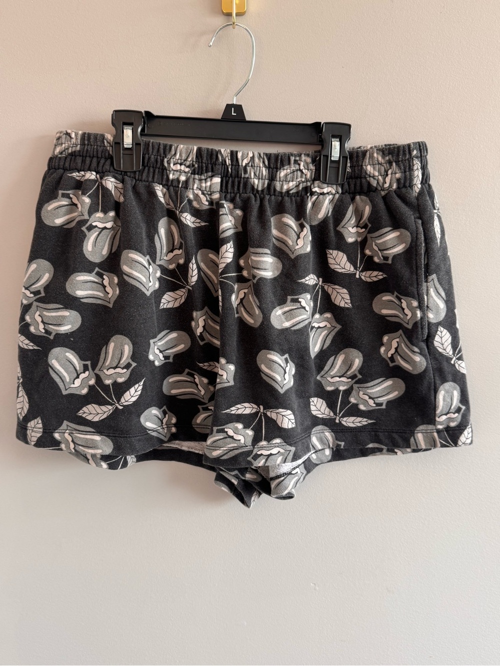 The Rolling‎ Stones Floral Lounge Shorts Black Gray XL 16-18